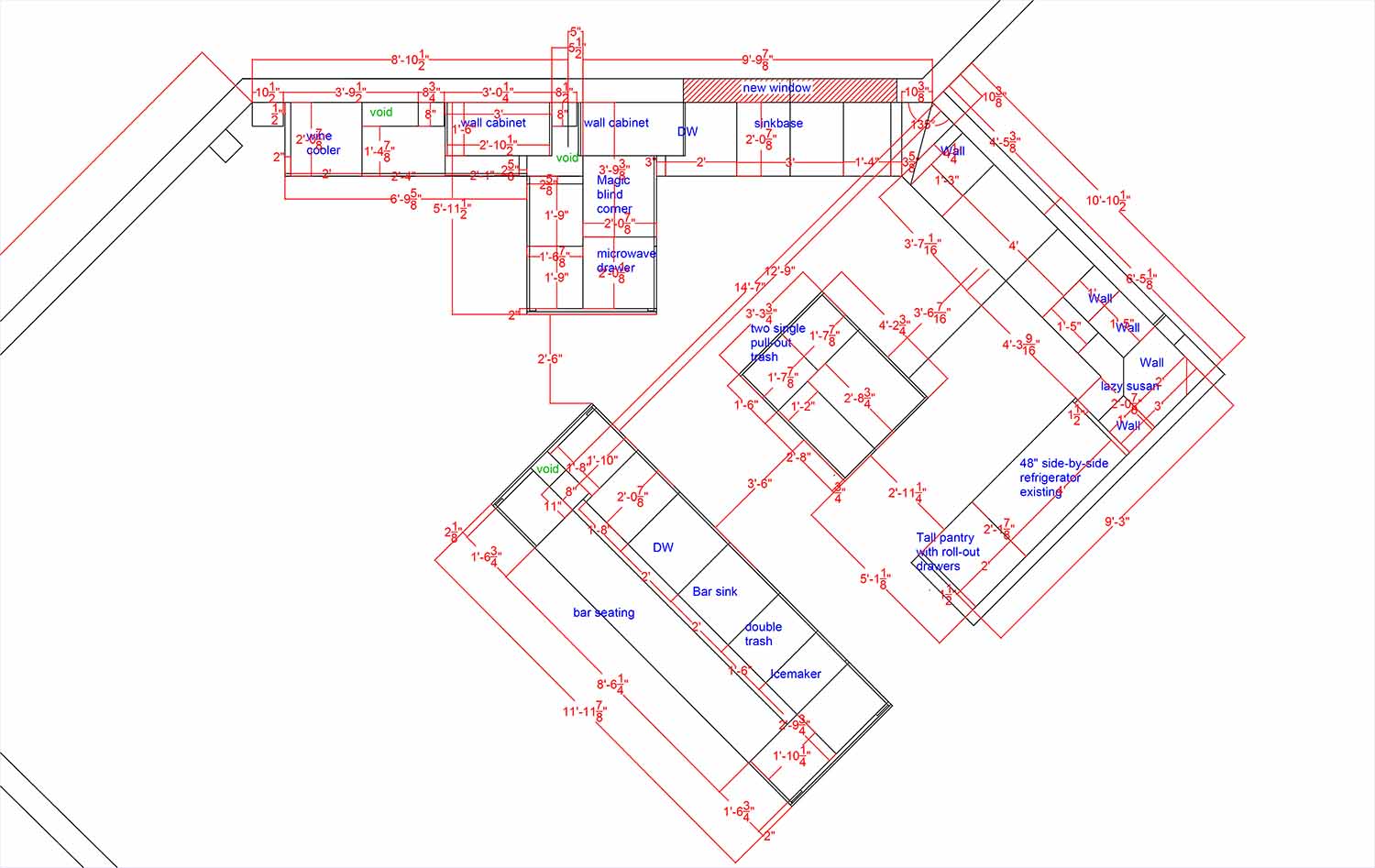 Ridge Snowmass kitchen plan view